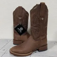 未使用　モンタナ　ウエスタンブーツ　刺繍 オイルドレザー メキシコ製　y2k 茶