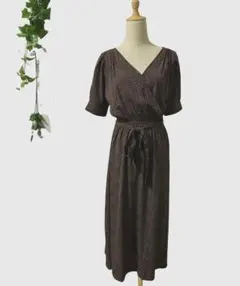 epice エピス ワンピース 小花柄【M】フレア ロング Vネック半袖 涼しい