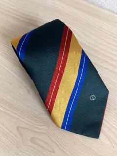Dunhill ダンヒル ネクタイ 深緑×黄・赤・青のストライプ クラシック