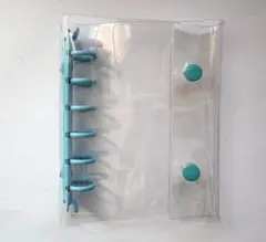 A7サイズ　6穴　シール帳　クリア　ブルー　シールバインダー リフィル10枚付