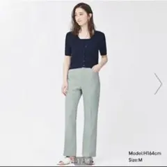 GU センタープレスカラーストレートパンツ　S
