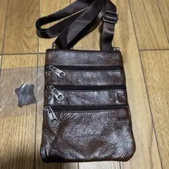 ブラウンレザー ショルダーバッグ 4ポケット超超超美品