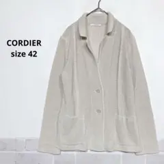 CORDIER 和紙ブレンド ニットジャケット 42 生成り 日本製 J906のサムネイル