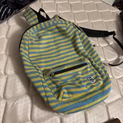 青と黄のストライプリュックCHUMS
