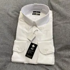 形態安定 ホワイト ボタンダウンシャツ 4S Lサイズ（41-86）