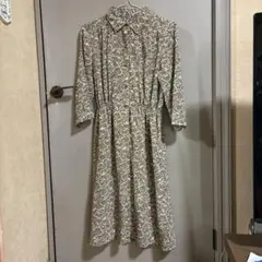 古着屋さんで買ったかわいい 원피스 長袖シャツ 원피스 ベージュ系