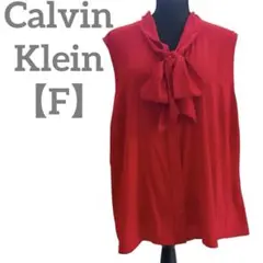▼美品⭐️Calvin Klein 【F】ノースリーブシャツ ボウタイ リボン