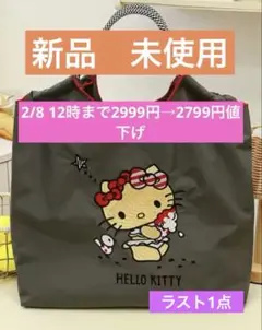 【本日12時までのタイムセール2999→2799円】日焼けキティ刺繍エコバッグ