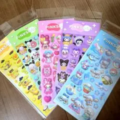 ①サンリオ風シール　キラキラ5種類セット