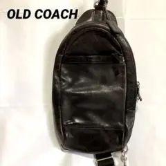 美品 COACH コーチ ボディバッグ レザー×ナイロン ブラウン F70692 