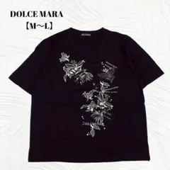 美品✨️DOLCE MARA　ドルチェマラ【M〜L】半袖Tシャツ　花柄　黒のサムネイル