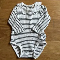 プティマイン　ロンパース　80㎝　襟付きロンパース　ボーダー柄　おしゃれ