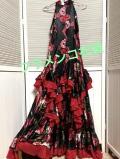 N*o様 フラメンコ ドレス フリル付き 赤 ダンス衣装 - メルカリ