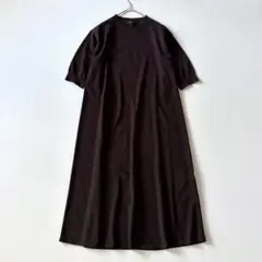 2024AW✨23区　洗える ヴィスコースストレッチパフスリーブニットワンピース