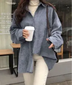コーデュロイ シャツ レディース ゆったり 長袖 トップス 秋服 韓国風