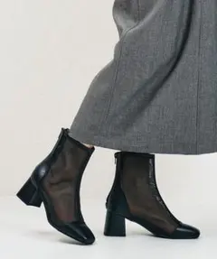 【新品未使用】オリエンタルトラフィック L スクエアトゥチュールブーツ ブラック