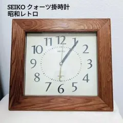 SEIKO QA263B 掛時計 昭和レトロ 木製 四角形 クォーツ 動作確認済のサムネイル