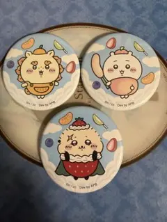 ちいぽけ フルーツ 缶バッジ シーサー ちいかわ ラッコ 3点