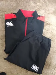 カンタベリーcanterbury ウォームアップウェア セット 黒/赤5L