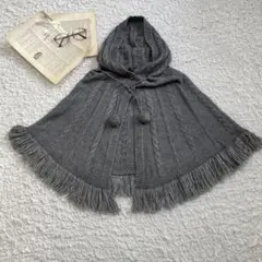 ROPE グレー ニット 柔らか〜い ポンチョ ケープ Mサイズ