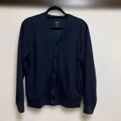 ユニクロ　美品　メンズ　ネイビー コットン カーディガン Mサイズ