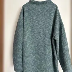 グリーン系 長袖 チュニック風セーター（M〜L）