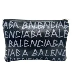 BALENCIAGA バレンシアガ グラフィティ クラッチバッグ ブラック ロゴ