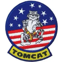 アイロンワッペン ミリタリー CAT ネコ F-14 アメリカ海軍 戦闘機