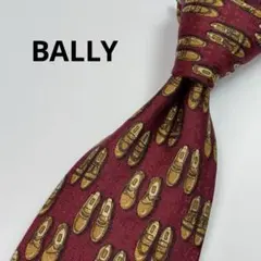 BALLY バリー　ネクタイ　えんじ　シューズ柄　シルク　イタリア製のサムネイル
