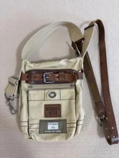DIESEL 1978 キャンバス×レザー ショルダーバッグ