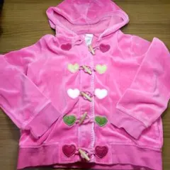 GYMBOREE ベロア調ピンクハートジャケット M(7-8)