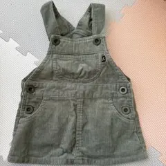 オリーブグリーン コーデュロイ オーバーオール 80