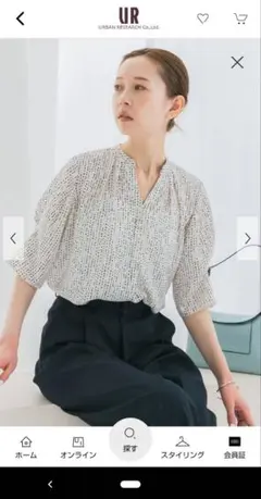 URBAN RESEARCH ROSSO ウォッシャブルドットブラウス