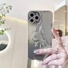 iPhoneケース iPhone12 スマホケース　カバー　パグ　犬　シルバー