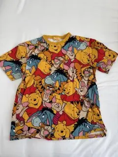 東京ディズニーリゾート くまのプーさん総柄Tシャツ　LL　ok2506D