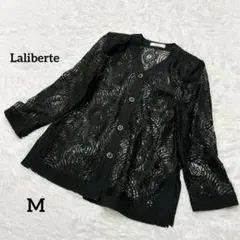 Laliberte/レースジャケット/ノーカラー/長袖/ブラック/総柄/上品/Mのサムネイル