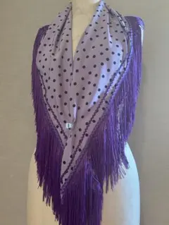 ③ラベンダー　フラメンコ用紫ドットシージョ　新品未使用