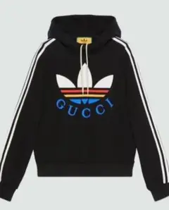 新品未使用 adidas×GUCCI パーカー フーディー GUCCI】グッチ『アディダスロゴ スウェットプルオーバーパーカー