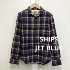 SHIPS JET BLUE チェック柄 シャツ ネルシャツ 日本製