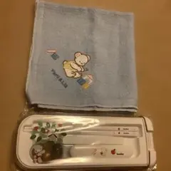 Fami & Lia クマちゃん刺繍ハンカチとカトラリーセットのサムネイル