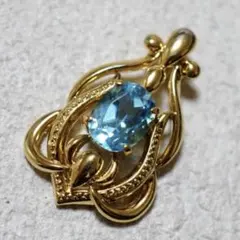 新品ブルートパーズ ペンダント ヴィンテージ アクセサリー SILVER 925