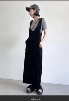 coca ブラック ベロアサロペット Mサイズ