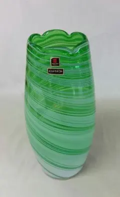 レトロ ポップ マルティグラス フリル 花瓶 ミッドセンチュリー フラワーベース ポピー フラワーベース 花びん 花瓶 ガラス花器 ミッド