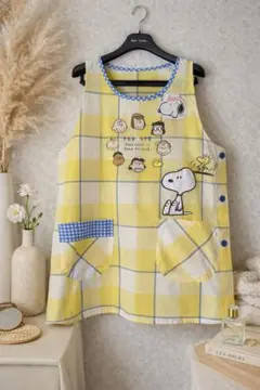 新品未使用　PEANUTS スヌーピー エプロン　MからLサイズ　春夏用薄手