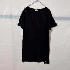 限定品✨️ PINK ブラック Vネック 半袖 Tシャツ 【L】 犬 刺繍のサムネイル
