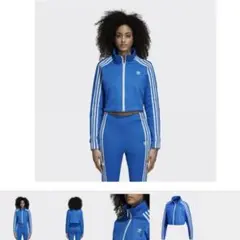 古着　adidas originals クロップド　ブルー　青　トラックトップ