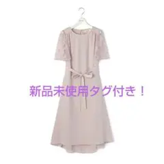 新品★未使用 レッセパッセ　ワンピース　レーススリーブ　ドレス　ピンク　M