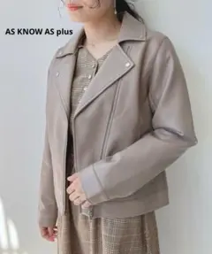 AS KNOW AS plus フェイクレザー レギュラーライダースジャケット