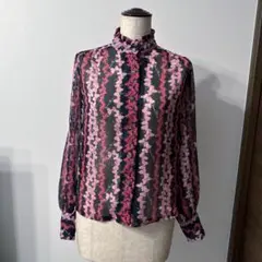 [美品]ヴィンテージ　ニナリッチ　ブラウス　シアー　蝶々のサムネイル
