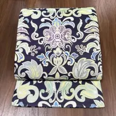 新品未使用品 正絹 六通袋帯 西陣織 【花唐草 紫】